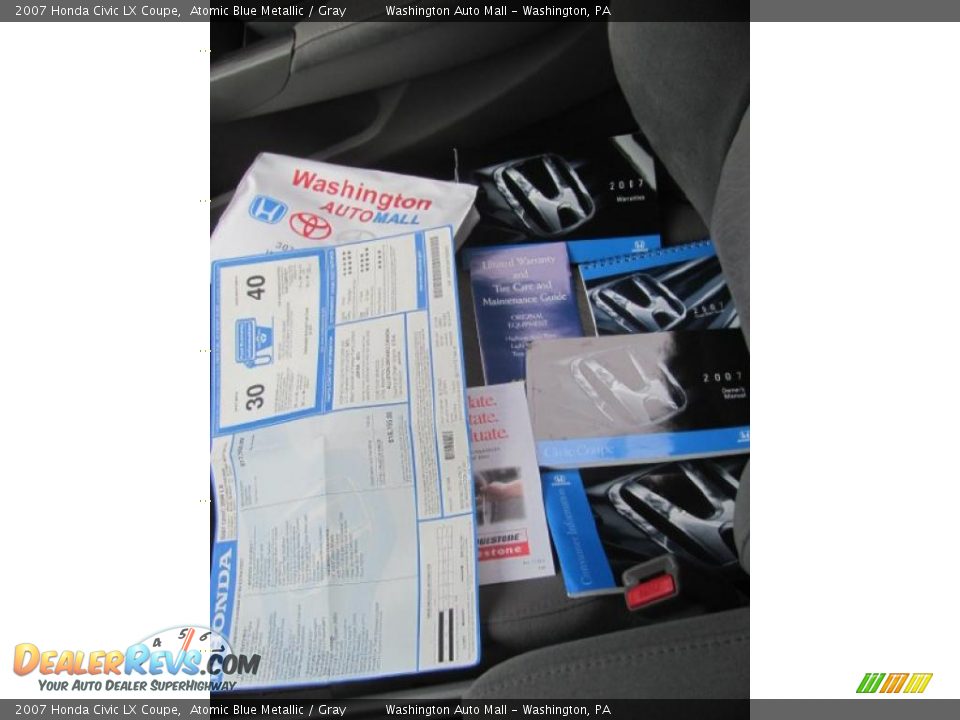 2007 Honda Civic LX Coupe Atomic Blue Metallic / Gray Photo #18