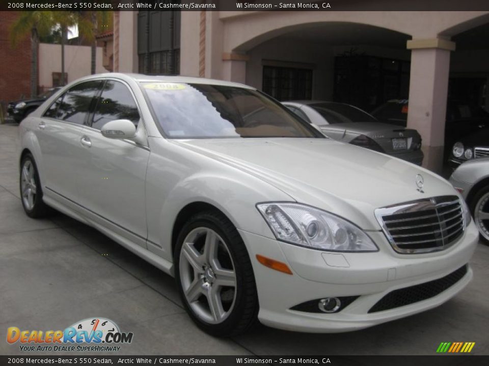 2008 Mercedes-Benz S 550 Sedan Arctic White / Cashmere/Savanna Photo #1