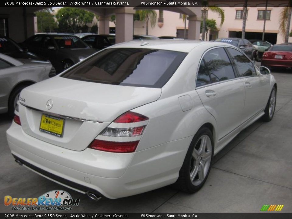 2008 Mercedes-Benz S 550 Sedan Arctic White / Cashmere/Savanna Photo #2