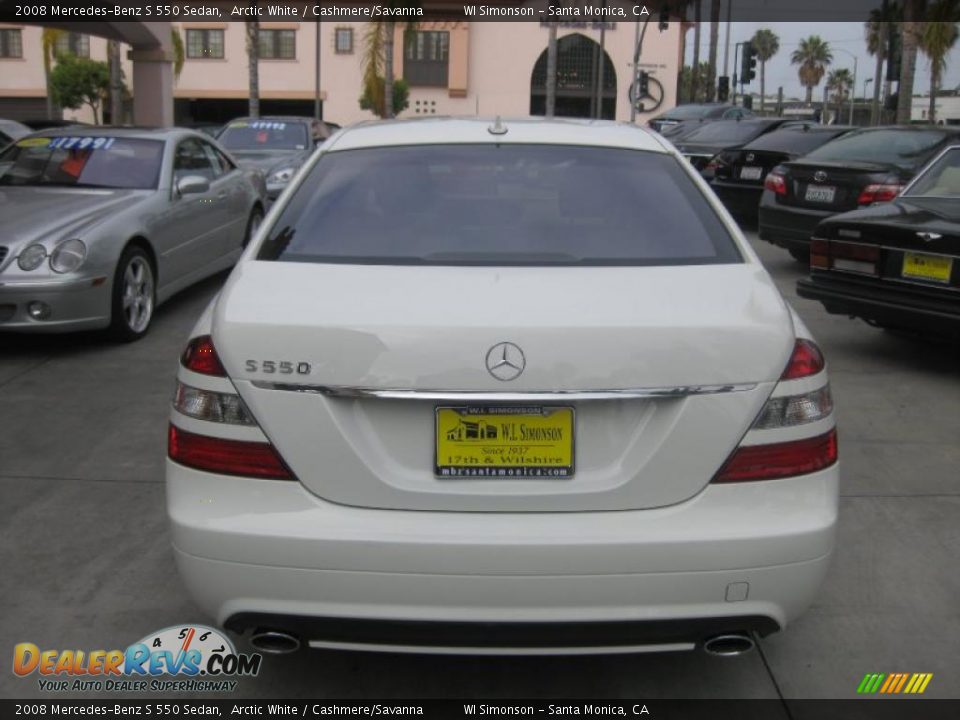 2008 Mercedes-Benz S 550 Sedan Arctic White / Cashmere/Savanna Photo #3