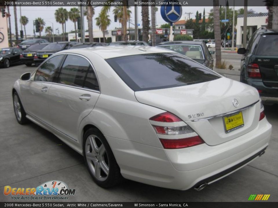 2008 Mercedes-Benz S 550 Sedan Arctic White / Cashmere/Savanna Photo #5