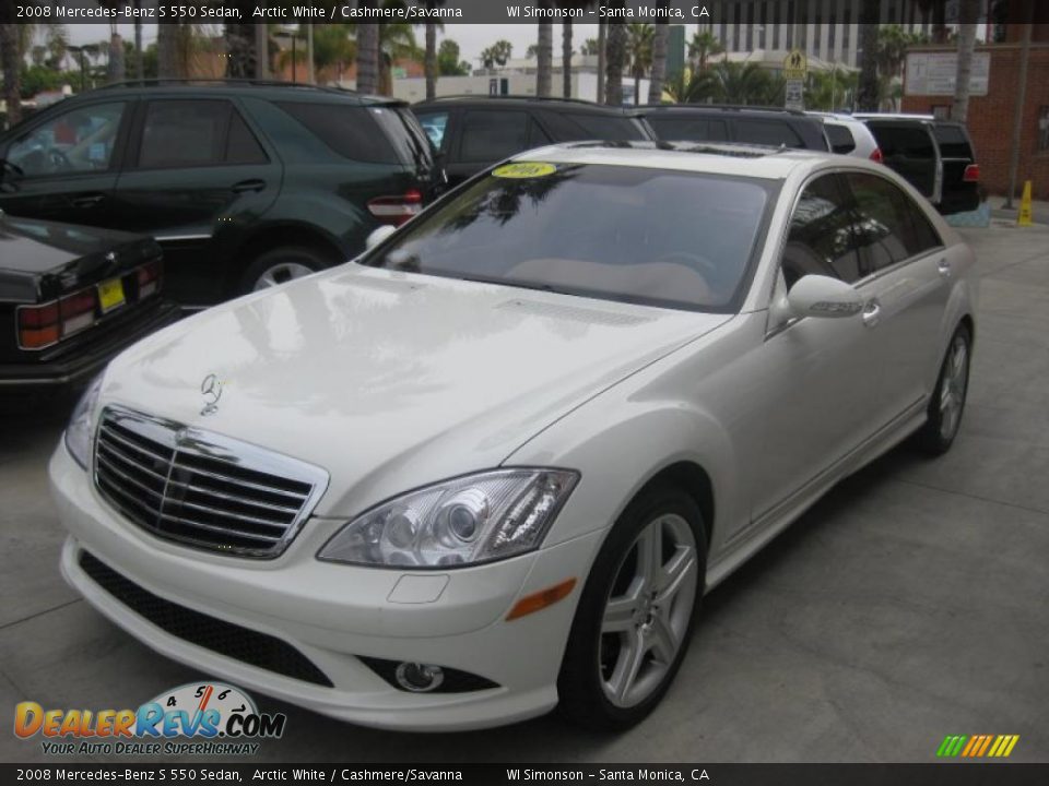 2008 Mercedes-Benz S 550 Sedan Arctic White / Cashmere/Savanna Photo #6