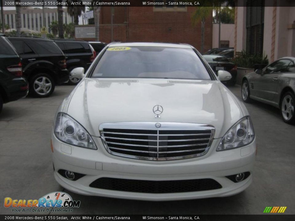 2008 Mercedes-Benz S 550 Sedan Arctic White / Cashmere/Savanna Photo #7