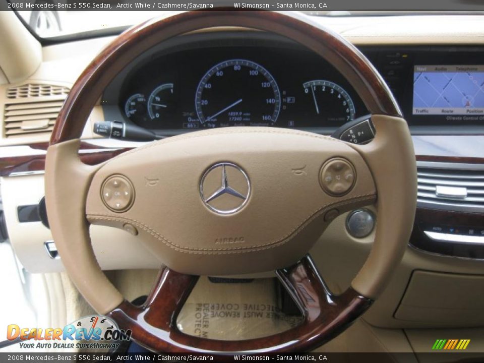 2008 Mercedes-Benz S 550 Sedan Arctic White / Cashmere/Savanna Photo #19