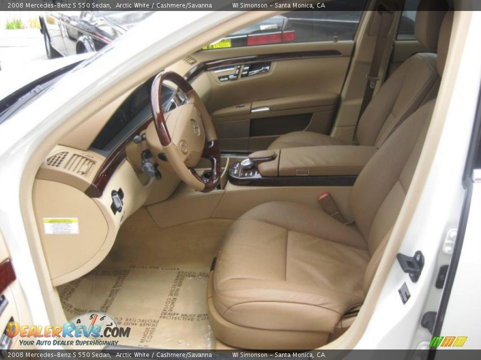 2008 Mercedes-Benz S 550 Sedan Arctic White / Cashmere/Savanna Photo #20