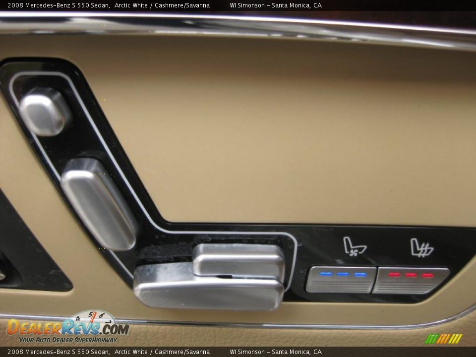 2008 Mercedes-Benz S 550 Sedan Arctic White / Cashmere/Savanna Photo #21