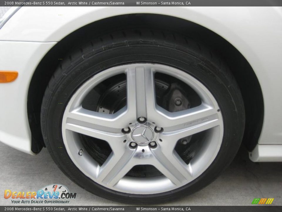 2008 Mercedes-Benz S 550 Sedan Arctic White / Cashmere/Savanna Photo #28