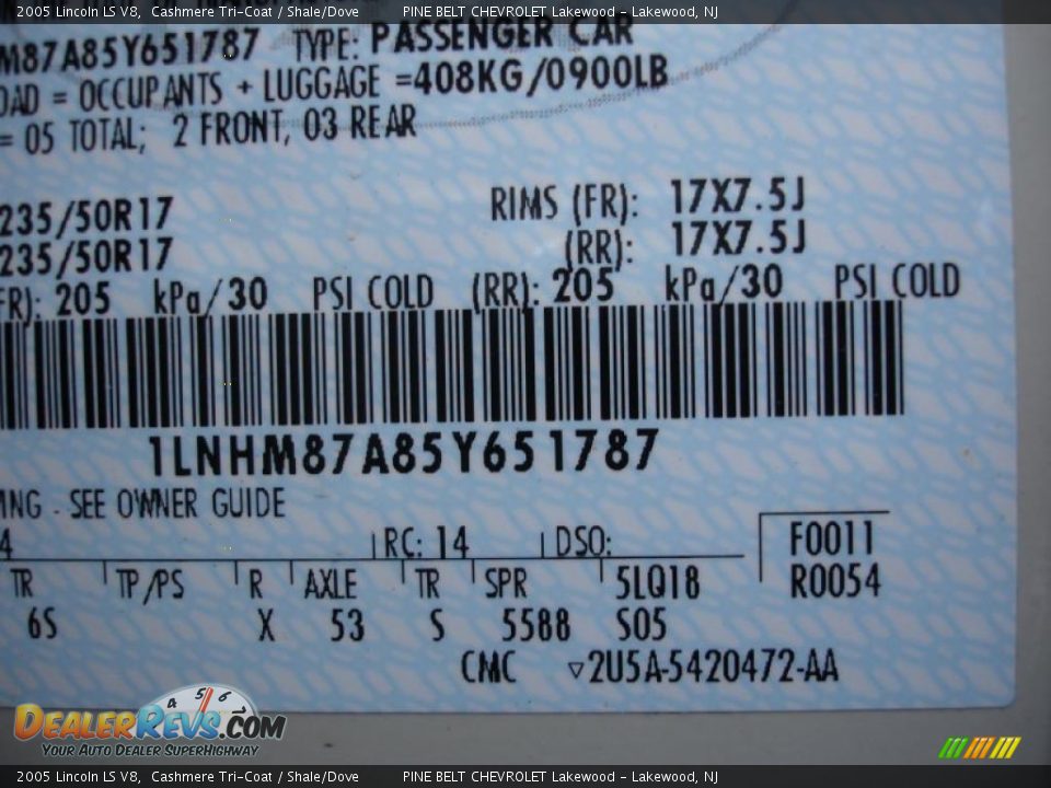 2005 Lincoln LS V8 Cashmere Tri-Coat / Shale/Dove Photo #15