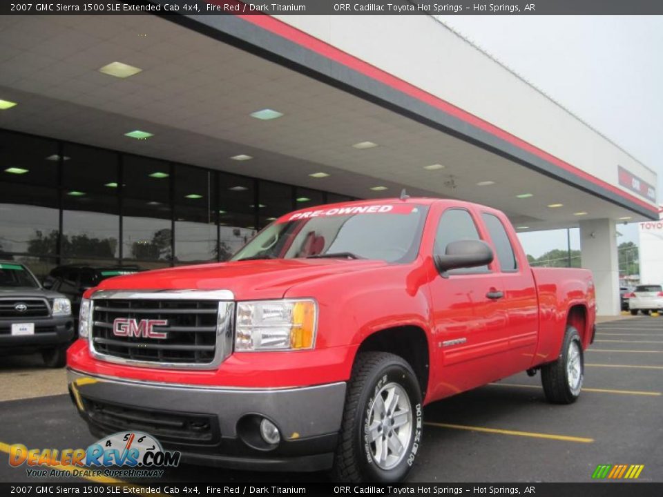 2007 GMC Sierra 1500 SLE Extended Cab 4x4 Fire Red / Dark Titanium Photo #1