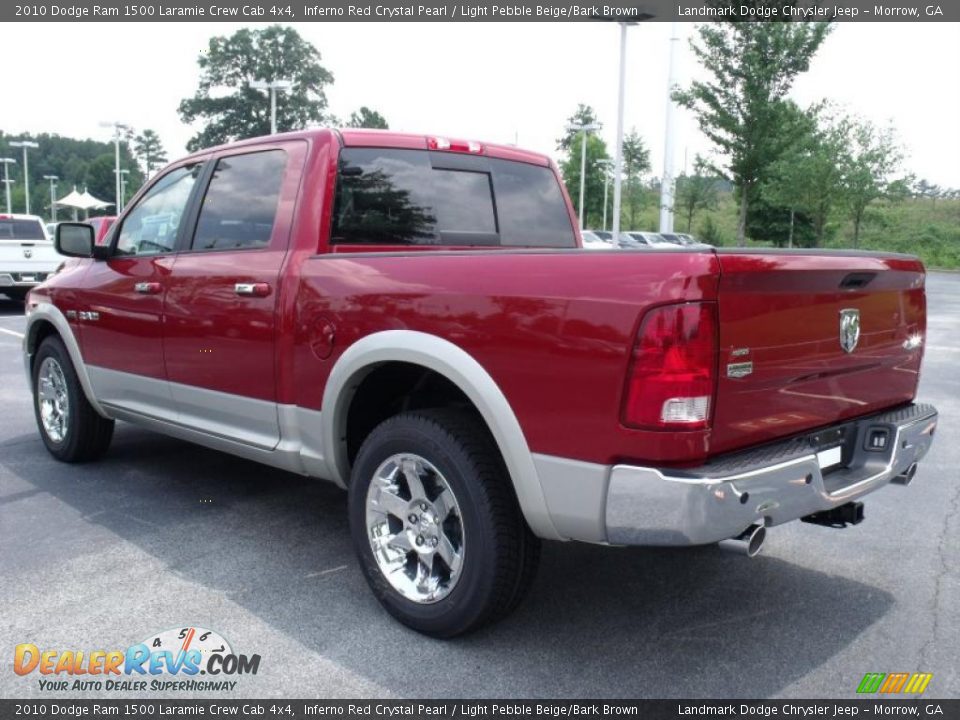 2010 Dodge Ram 1500 Laramie Crew Cab 4x4 Inferno Red Crystal Pearl / Light Pebble Beige/Bark Brown Photo #2