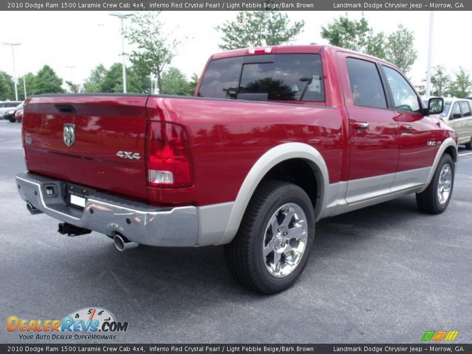 2010 Dodge Ram 1500 Laramie Crew Cab 4x4 Inferno Red Crystal Pearl / Light Pebble Beige/Bark Brown Photo #3