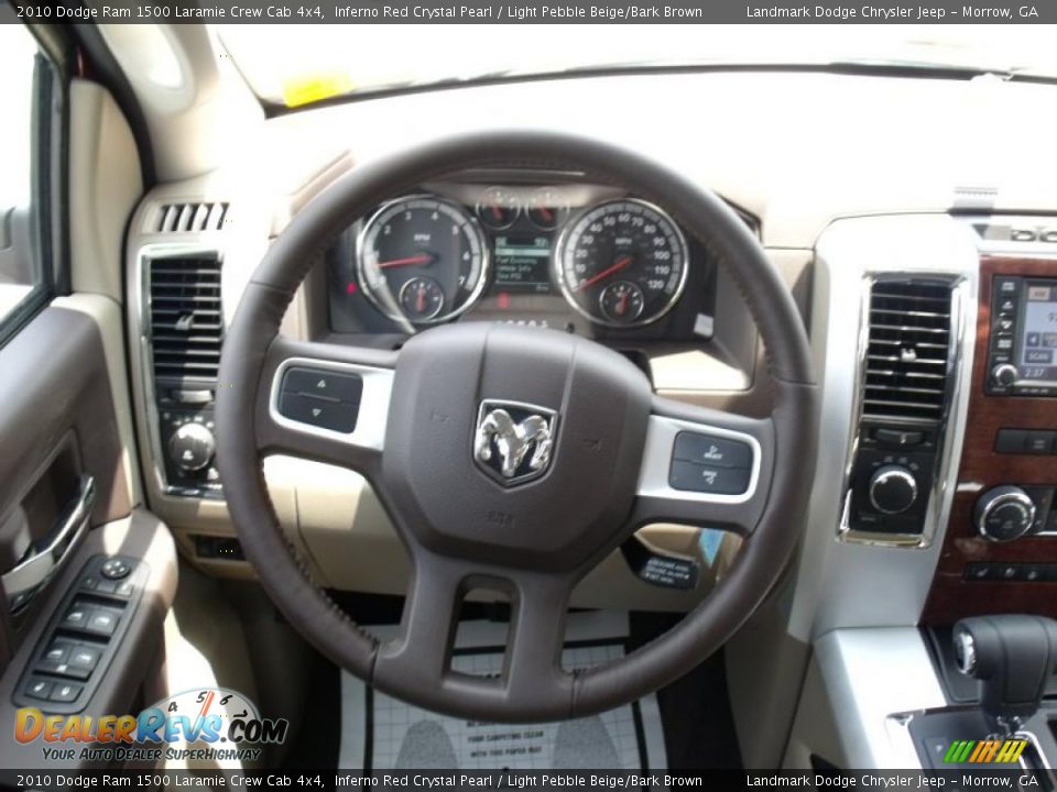 2010 Dodge Ram 1500 Laramie Crew Cab 4x4 Inferno Red Crystal Pearl / Light Pebble Beige/Bark Brown Photo #12