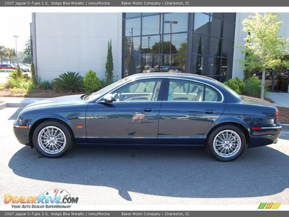 2007 Jaguar S-Type 3.0 Indigo Blue Metallic / Ivory/Mocha Photo #2