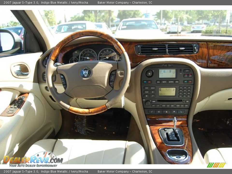 2007 Jaguar S-Type 3.0 Indigo Blue Metallic / Ivory/Mocha Photo #3