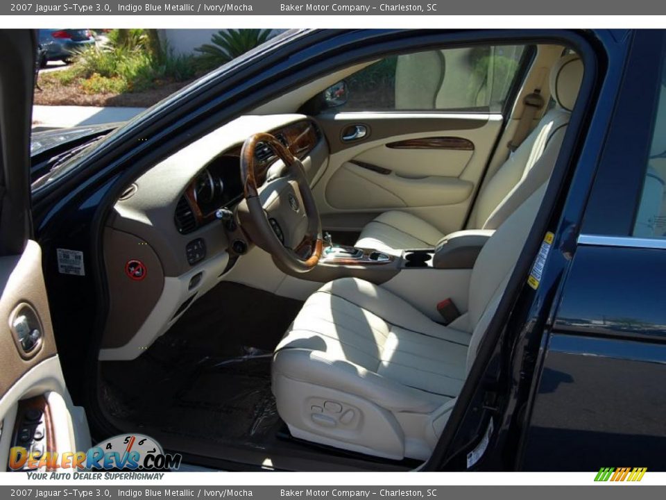 2007 Jaguar S-Type 3.0 Indigo Blue Metallic / Ivory/Mocha Photo #5
