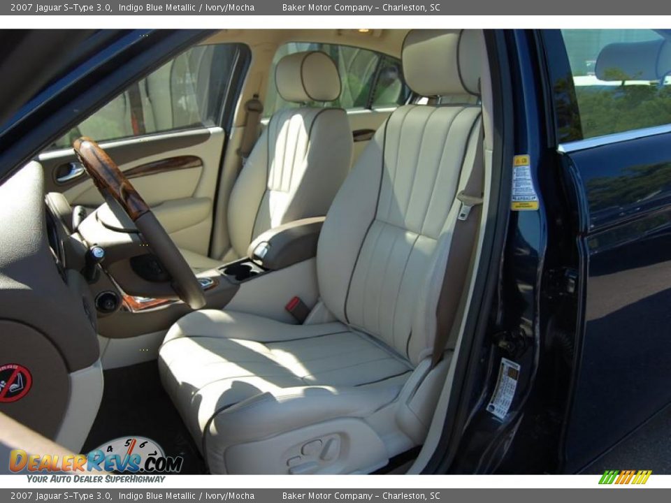 2007 Jaguar S-Type 3.0 Indigo Blue Metallic / Ivory/Mocha Photo #6
