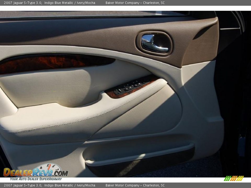 2007 Jaguar S-Type 3.0 Indigo Blue Metallic / Ivory/Mocha Photo #7