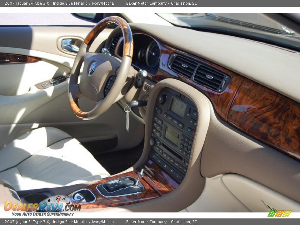2007 Jaguar S-Type 3.0 Indigo Blue Metallic / Ivory/Mocha Photo #11