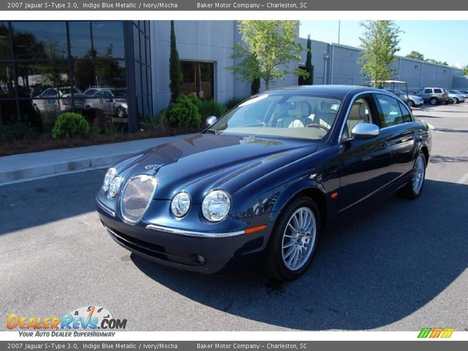 2007 Jaguar S-Type 3.0 Indigo Blue Metallic / Ivory/Mocha Photo #13