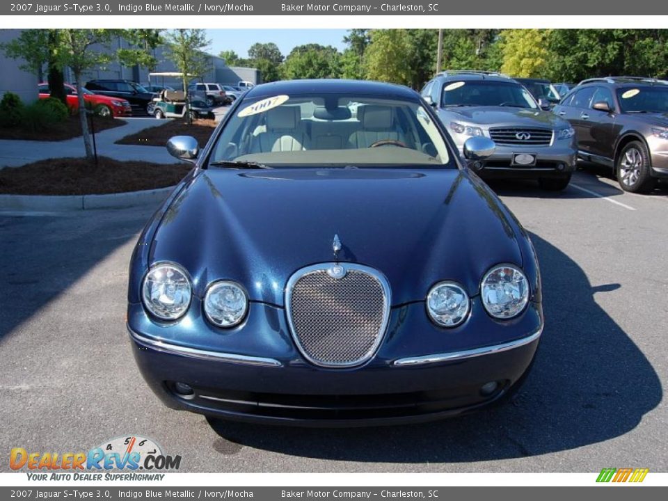 2007 Jaguar S-Type 3.0 Indigo Blue Metallic / Ivory/Mocha Photo #14