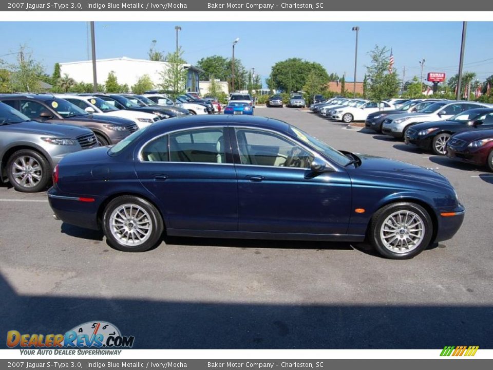 2007 Jaguar S-Type 3.0 Indigo Blue Metallic / Ivory/Mocha Photo #15
