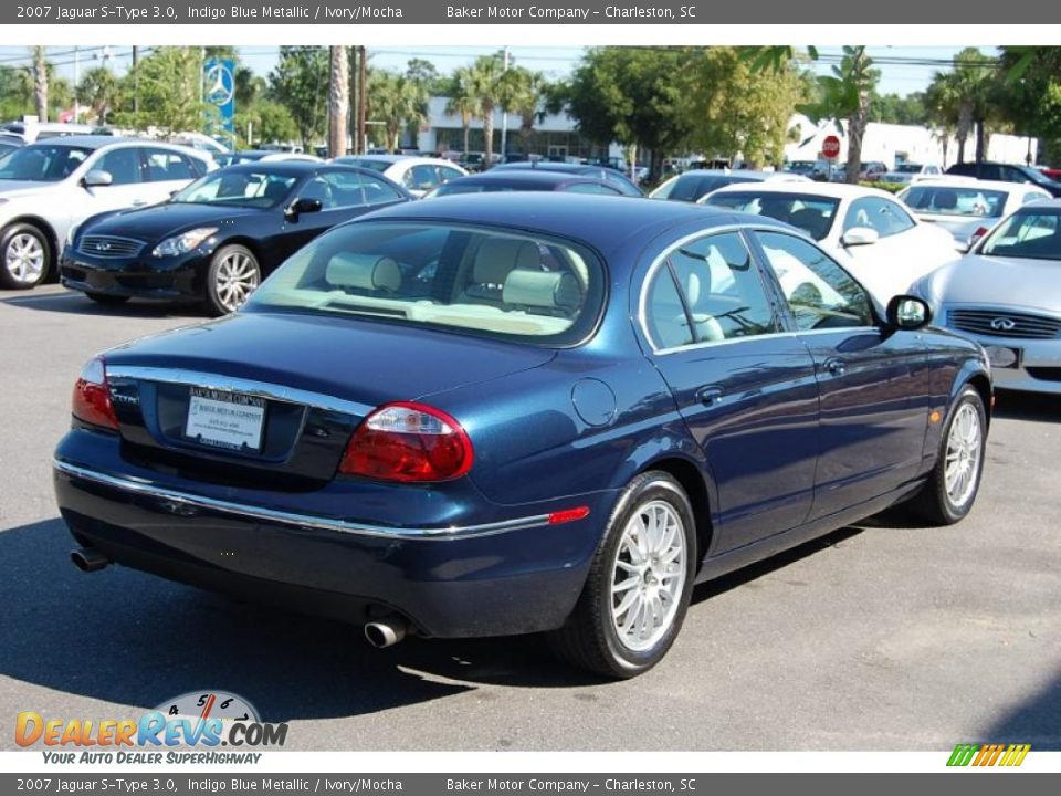 2007 Jaguar S-Type 3.0 Indigo Blue Metallic / Ivory/Mocha Photo #16