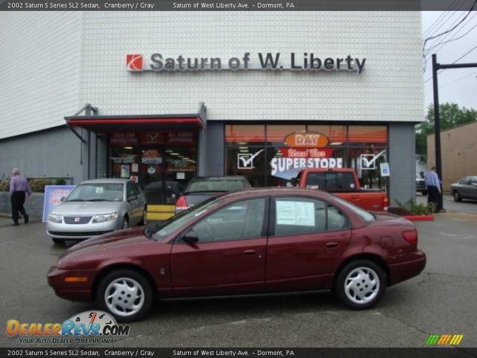 2002 Saturn S Series SL2 Sedan Cranberry / Gray Photo #1