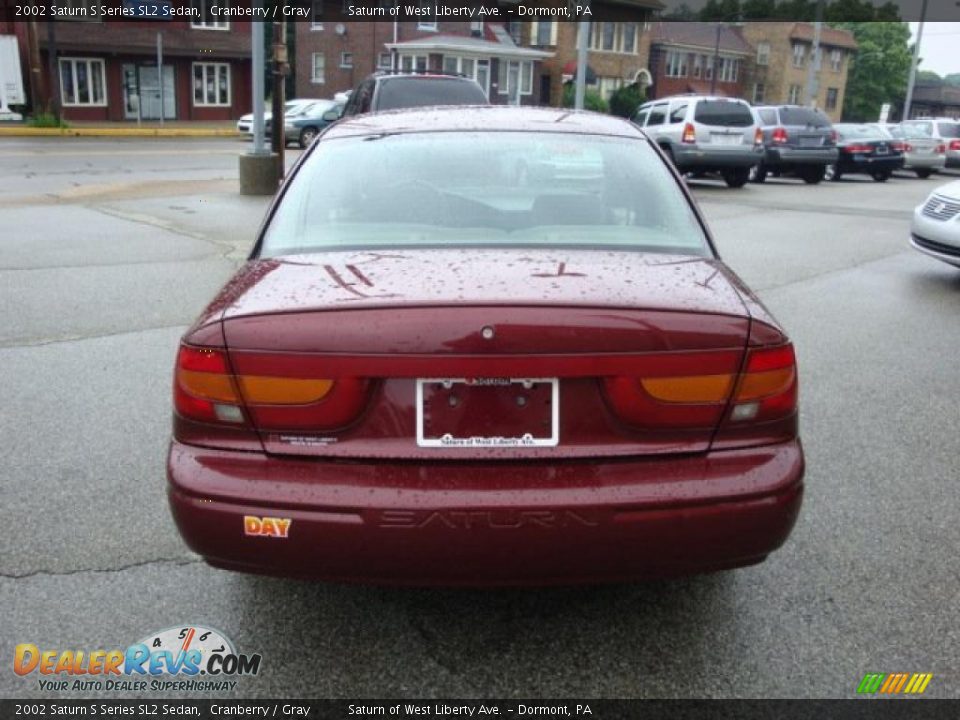 2002 Saturn S Series SL2 Sedan Cranberry / Gray Photo #3
