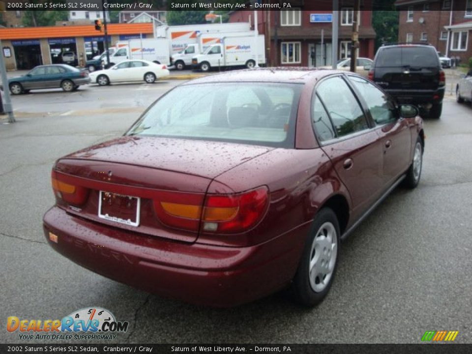 2002 Saturn S Series SL2 Sedan Cranberry / Gray Photo #4
