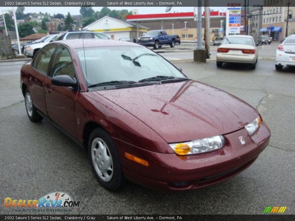 2002 Saturn S Series SL2 Sedan Cranberry / Gray Photo #5