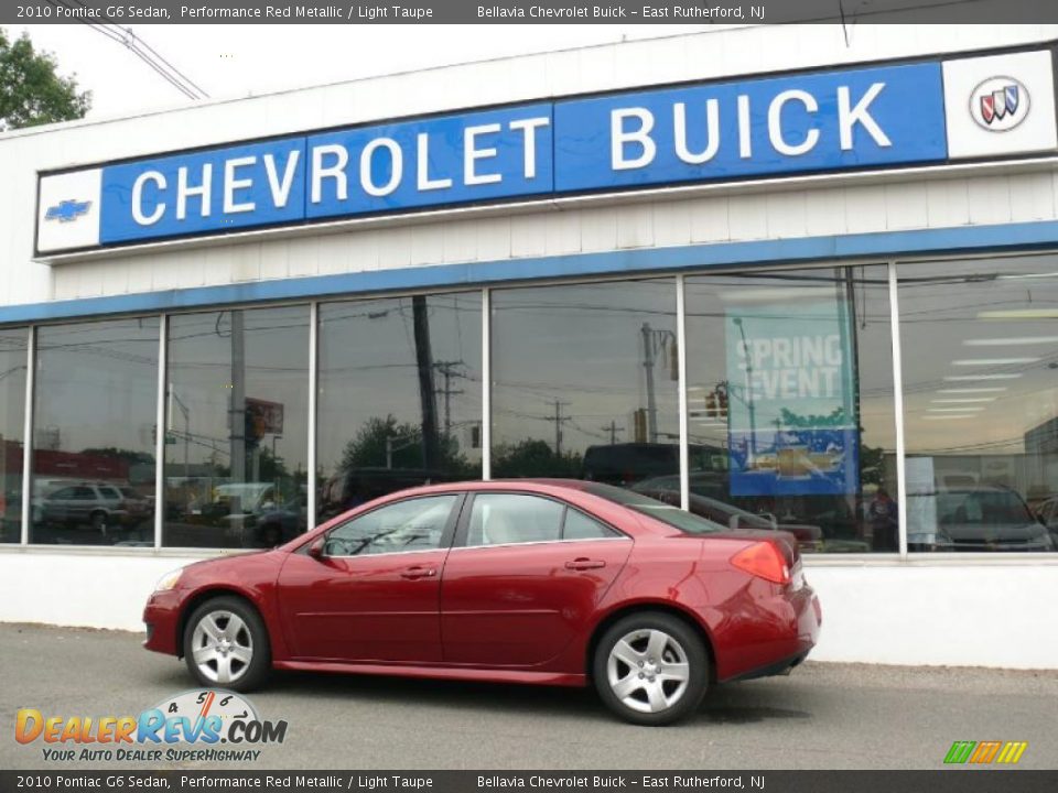 2010 Pontiac G6 Sedan Performance Red Metallic / Light Taupe Photo #1