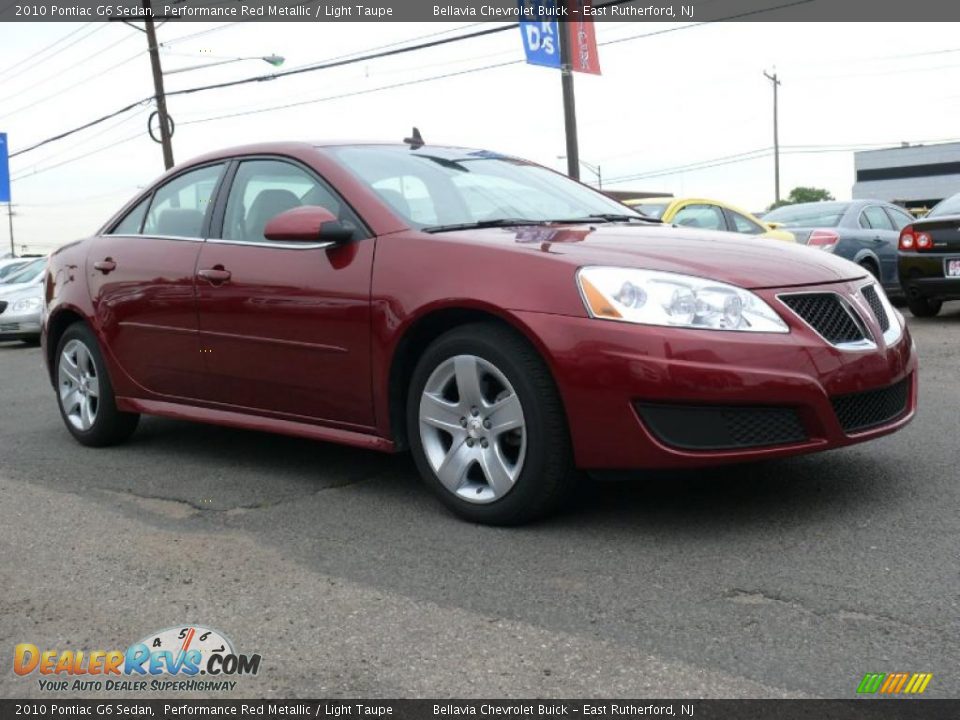 2010 Pontiac G6 Sedan Performance Red Metallic / Light Taupe Photo #3