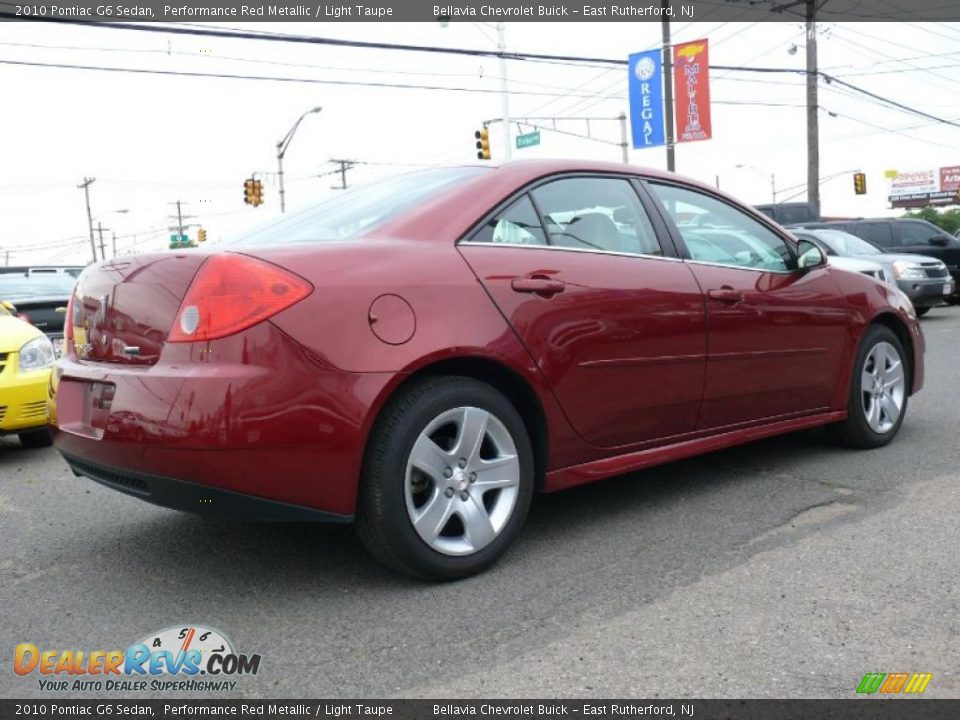 2010 Pontiac G6 Sedan Performance Red Metallic / Light Taupe Photo #4