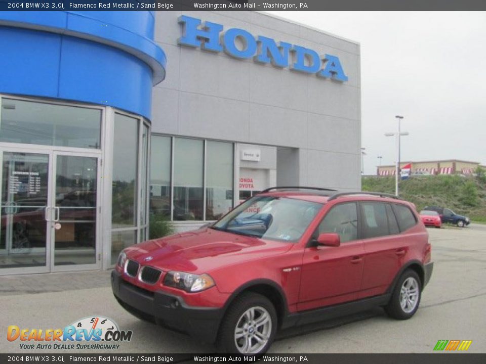 2004 BMW X3 3.0i Flamenco Red Metallic / Sand Beige Photo #1