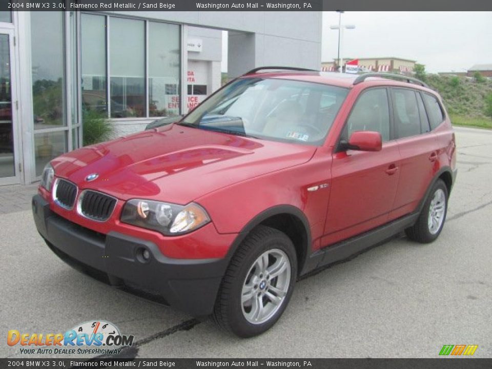 2004 BMW X3 3.0i Flamenco Red Metallic / Sand Beige Photo #2