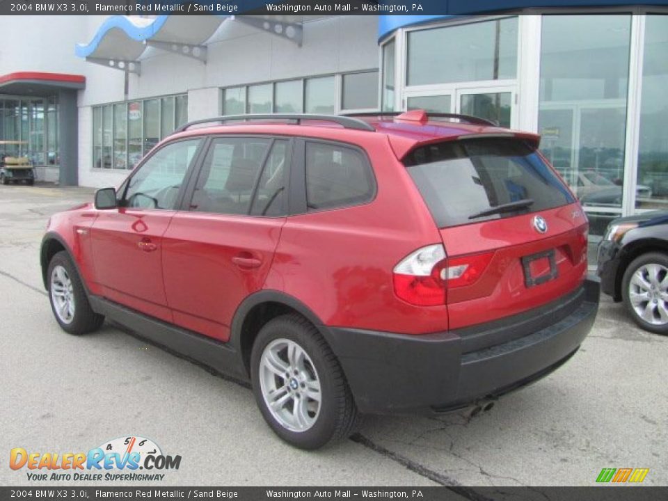 2004 BMW X3 3.0i Flamenco Red Metallic / Sand Beige Photo #4