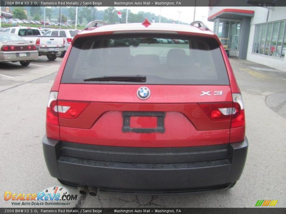 2004 BMW X3 3.0i Flamenco Red Metallic / Sand Beige Photo #5