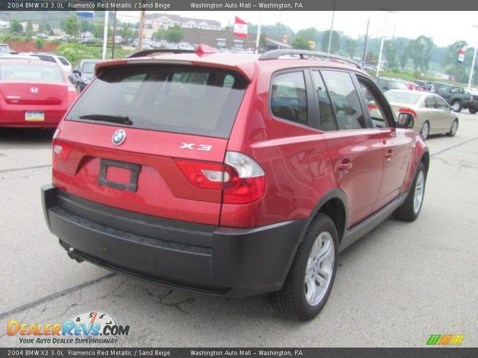 2004 BMW X3 3.0i Flamenco Red Metallic / Sand Beige Photo #6