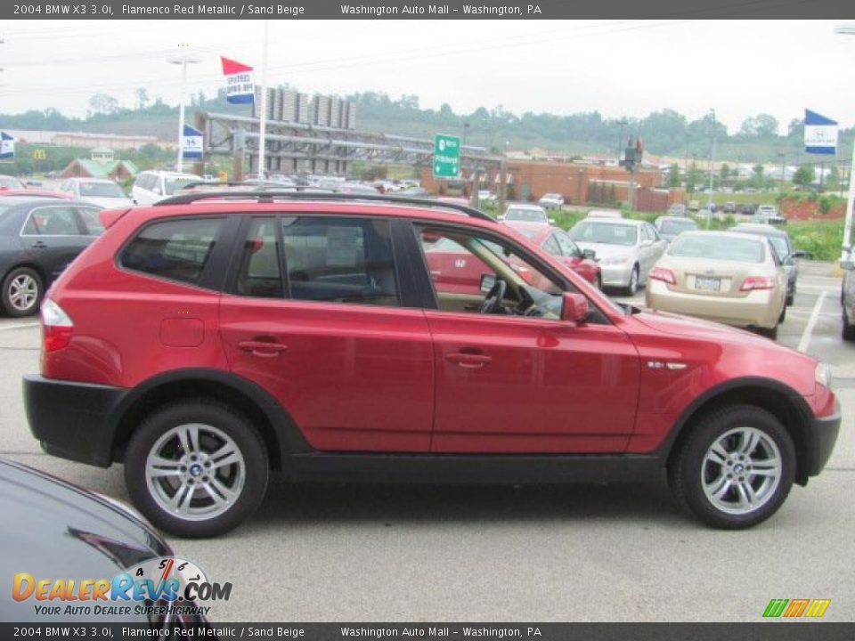 2004 BMW X3 3.0i Flamenco Red Metallic / Sand Beige Photo #7