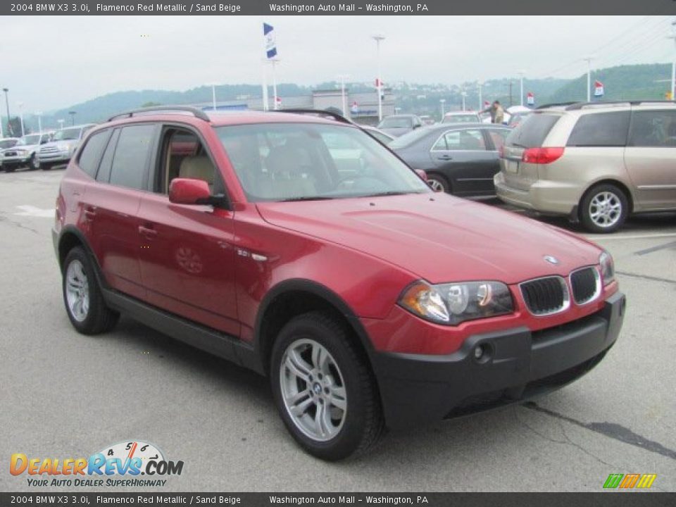 2004 BMW X3 3.0i Flamenco Red Metallic / Sand Beige Photo #8