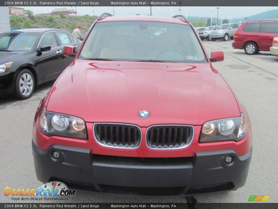 2004 BMW X3 3.0i Flamenco Red Metallic / Sand Beige Photo #9