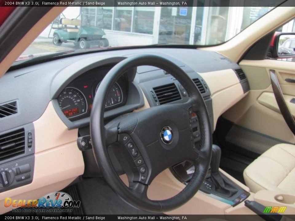 2004 BMW X3 3.0i Flamenco Red Metallic / Sand Beige Photo #11