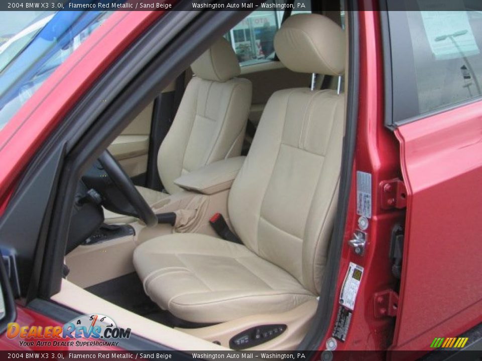 2004 BMW X3 3.0i Flamenco Red Metallic / Sand Beige Photo #13