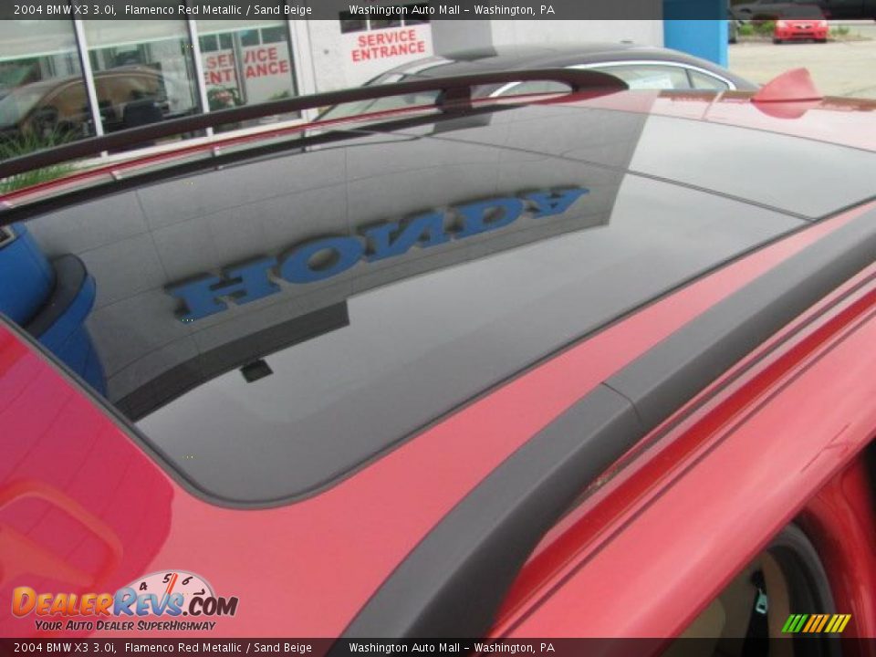 2004 BMW X3 3.0i Flamenco Red Metallic / Sand Beige Photo #15