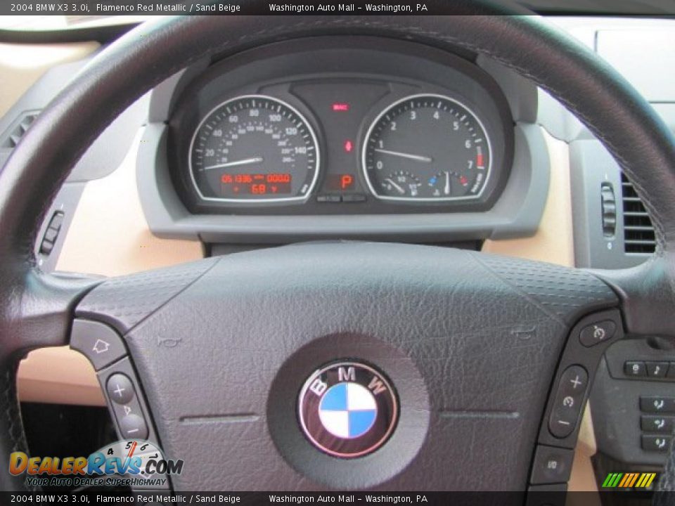 2004 BMW X3 3.0i Flamenco Red Metallic / Sand Beige Photo #18