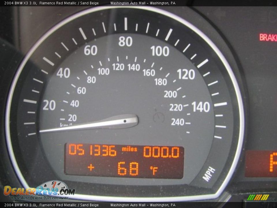 2004 BMW X3 3.0i Flamenco Red Metallic / Sand Beige Photo #20