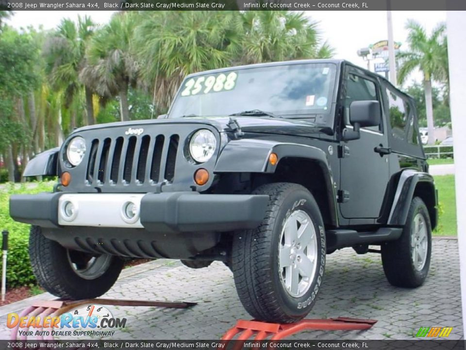 2008 Jeep Wrangler Sahara 4x4 Black / Dark Slate Gray/Medium Slate Gray Photo #4