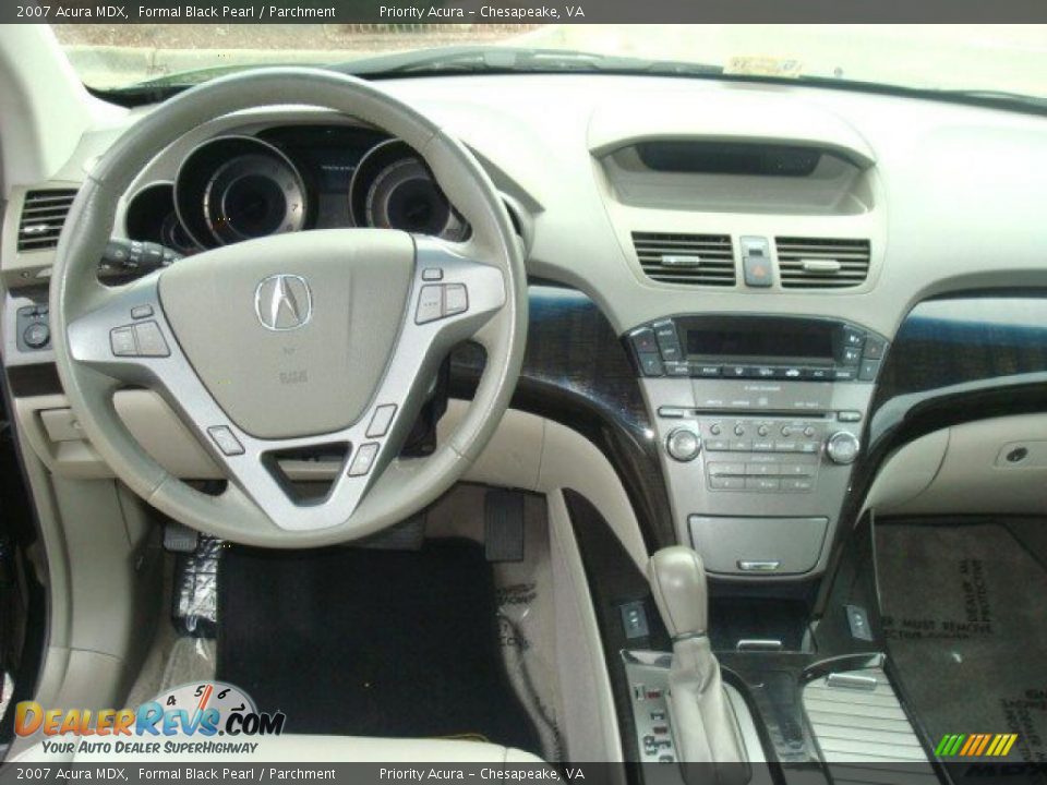 2007 Acura MDX Formal Black Pearl / Parchment Photo #14