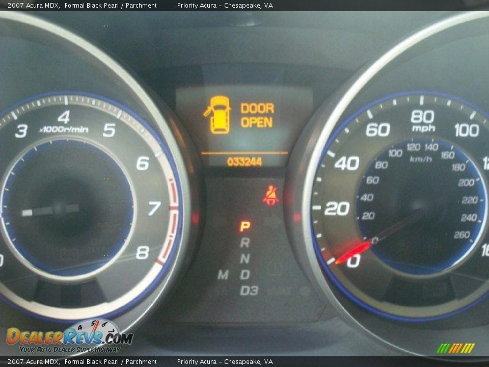 2007 Acura MDX Formal Black Pearl / Parchment Photo #21