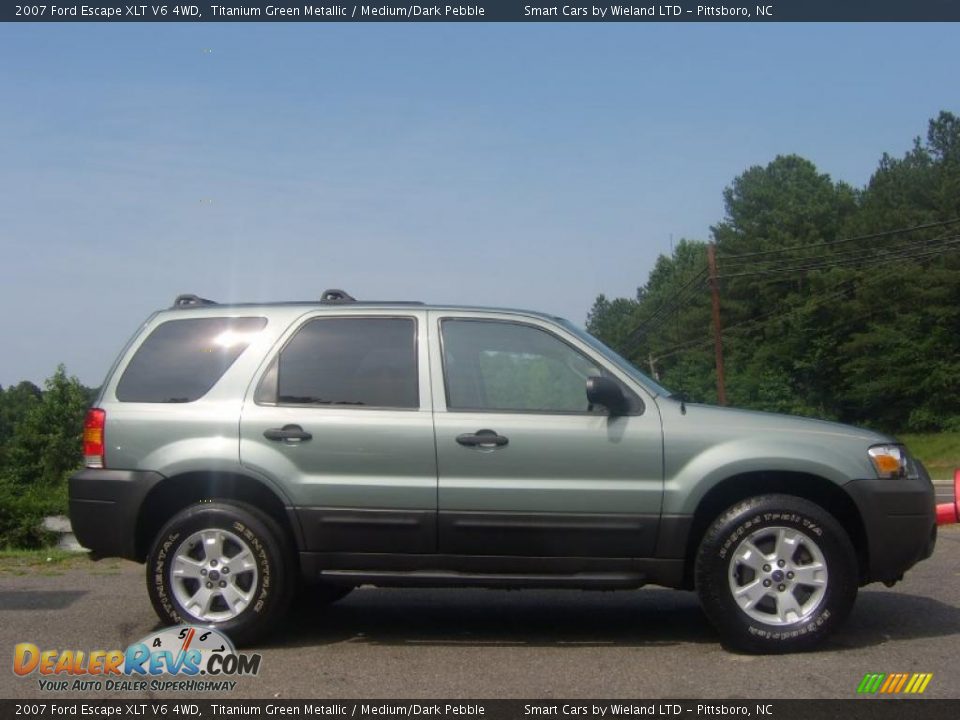 2007 Ford Escape XLT V6 4WD Titanium Green Metallic / Medium/Dark Pebble Photo #1